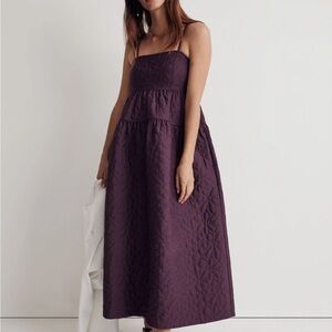 Elegant Purple Quilted Dress